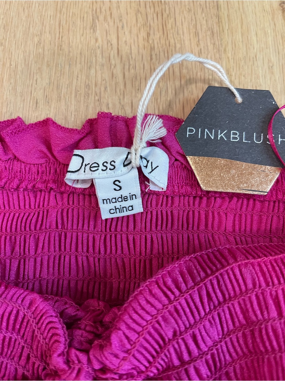 Pinkblush Strapless Fuchsia Ruffle Tie-Front Midi Dress - Picture 4 of 4